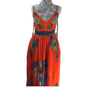 Maeve Anthropologie | Floral Maxi Dress Orange